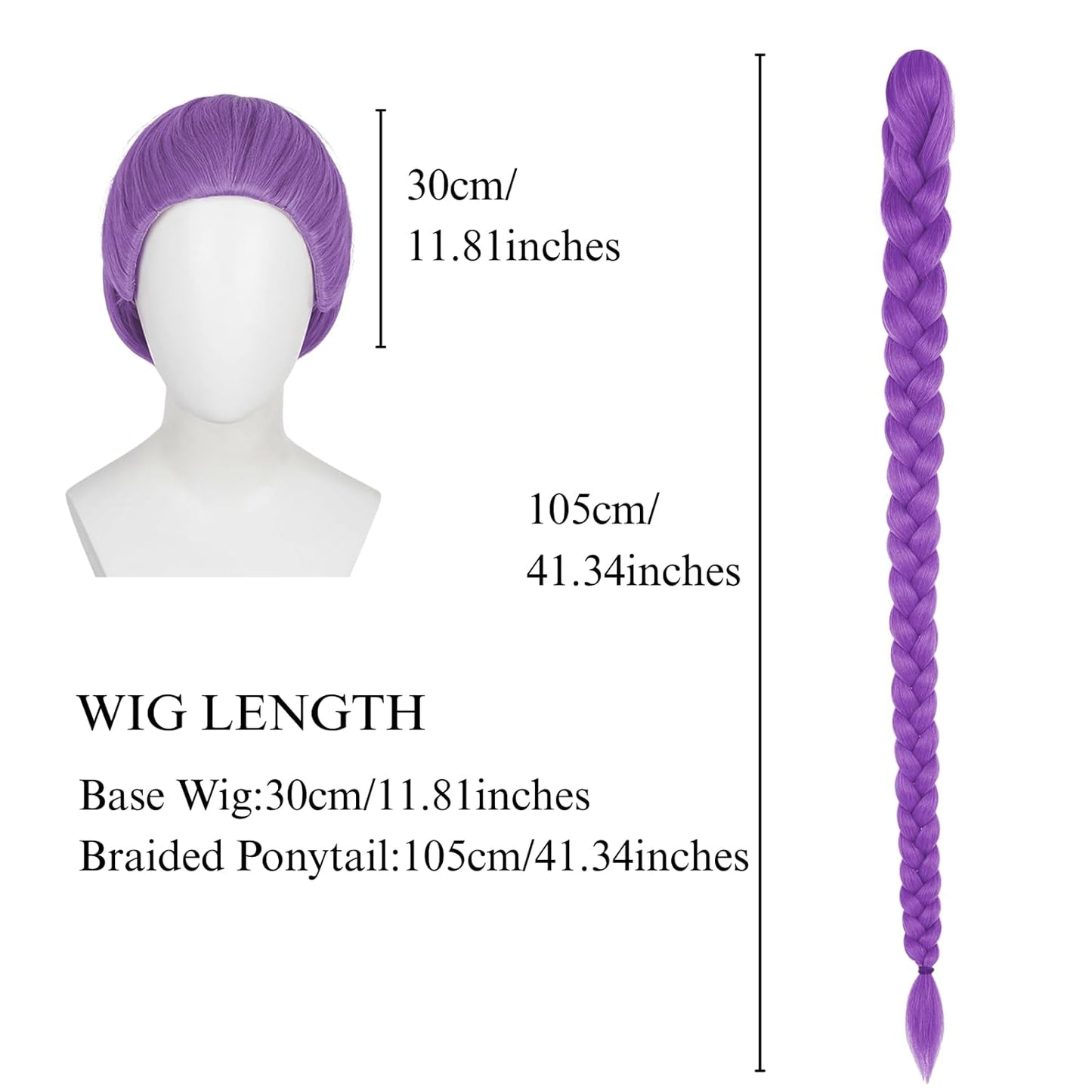 Purple Braiding Hair Extensions – Synthetic Pre-Stretched Jumbo Hair for Halloween & Cosplay