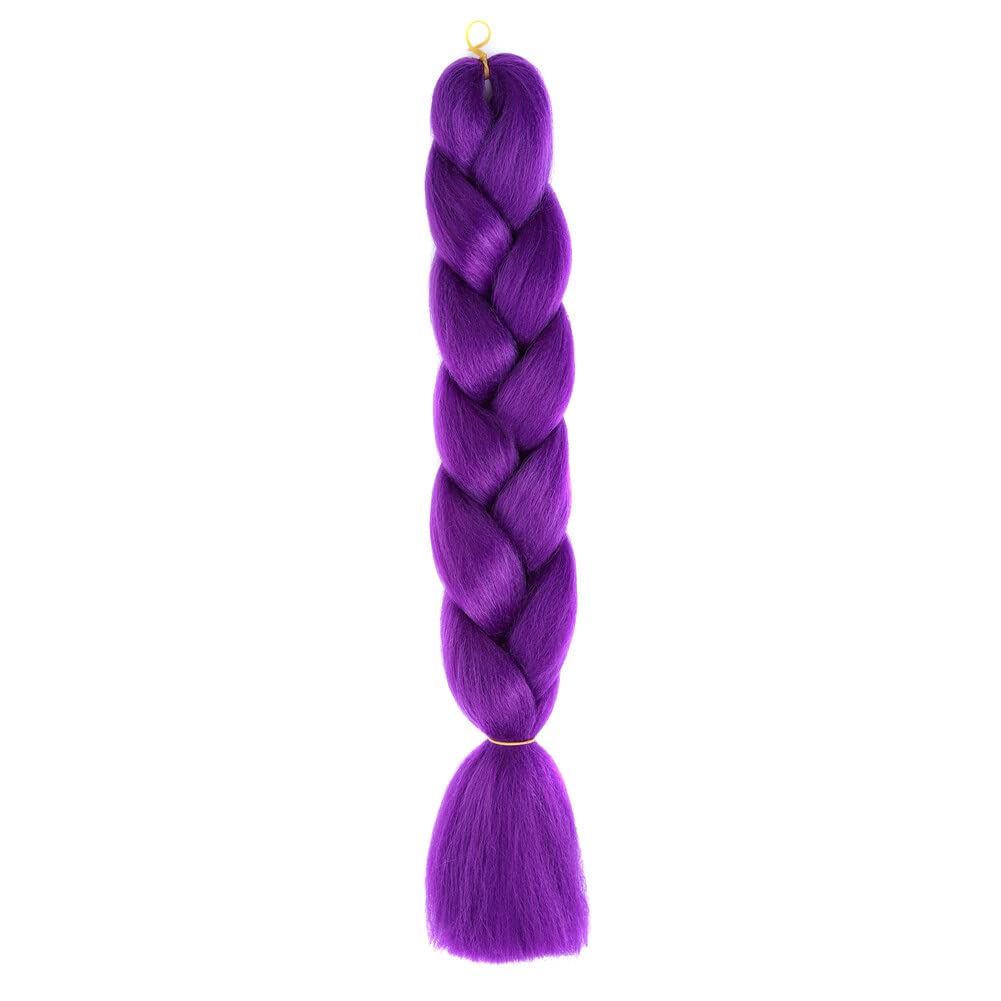 Purple Braiding Hair Extensions – Synthetic Pre-Stretched Jumbo Hair for Halloween & Cosplay