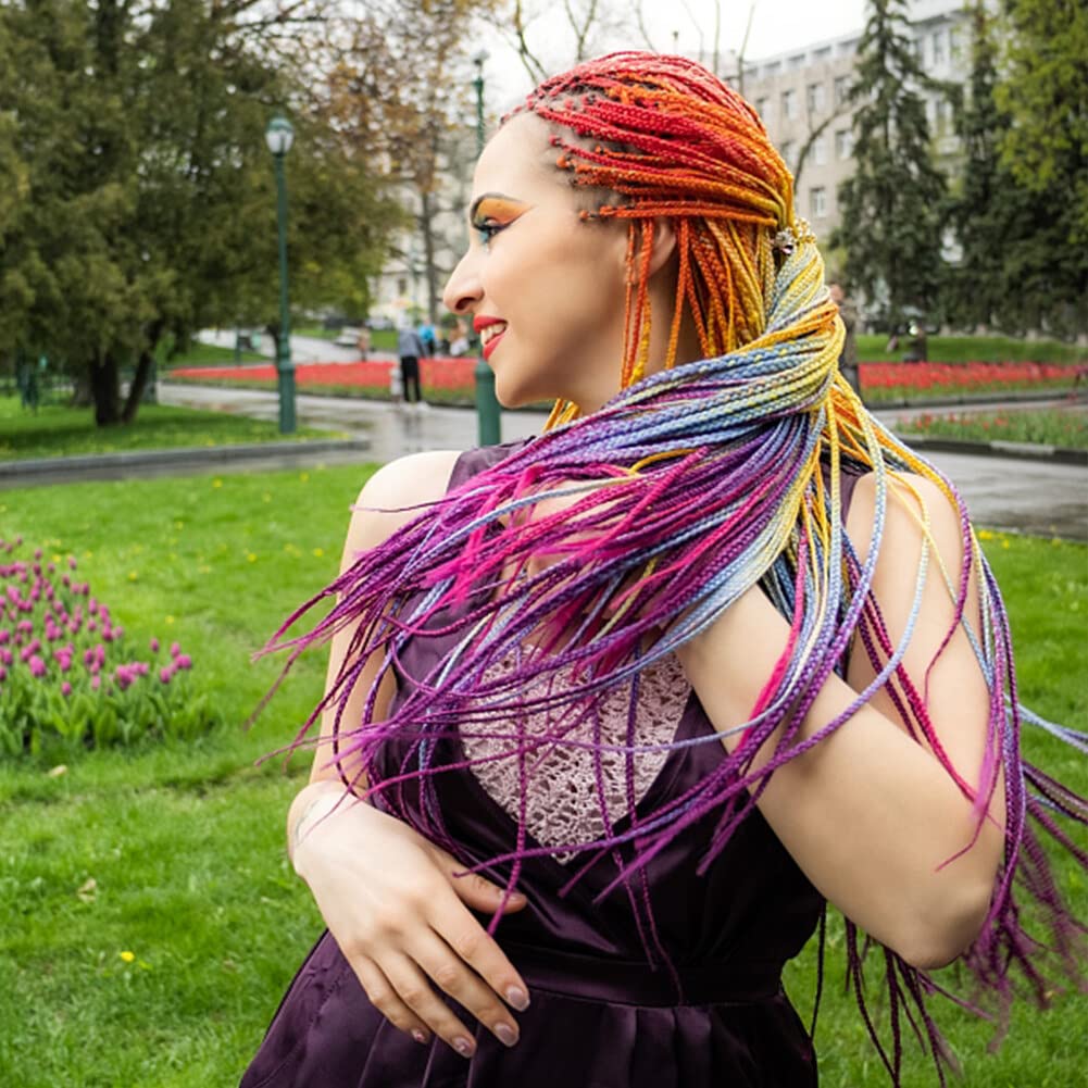 Purple Braiding Hair Extensions – Synthetic Pre-Stretched Jumbo Hair for Halloween & Cosplay