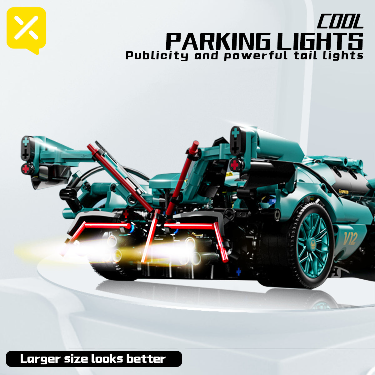 Blue Racing Building Blocks Assembled Toy Model, Building Blocks Assembled Model, Splicing Simple Operation, Suitable for Birthday, Christmas, Halloween, Thanksgiving, New Year, Party Gifts