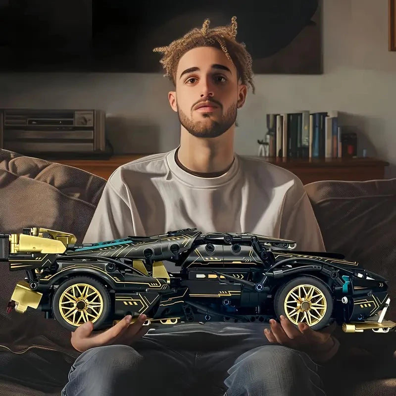 1,330-piece limited edition supercar model building block kit, ABS plastic stackable interlocking building block toy, ideal birthday and Christmas gift
