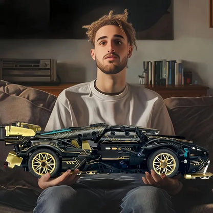 1,330-piece limited edition supercar model building block kit, ABS plastic stackable interlocking building block toy, ideal birthday and Christmas gift