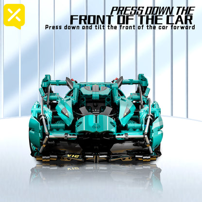 Blue Racing Building Blocks Assembled Toy Model, Building Blocks Assembled Model, Splicing Simple Operation, Suitable for Birthday, Christmas, Halloween, Thanksgiving, New Year, Party Gifts