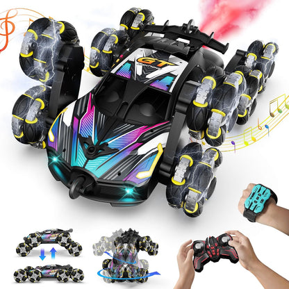 8WD Gesture Sensing RC Stunt Car, Hand Controlled Remote Control Car Toys for Ages 8-13 Boys, 2.4Ghz Transform Drift Climbing Off Road RC Cars, Kids Cool Birthday Gifts Ideas for 6 7 8 9 Year Old Boy