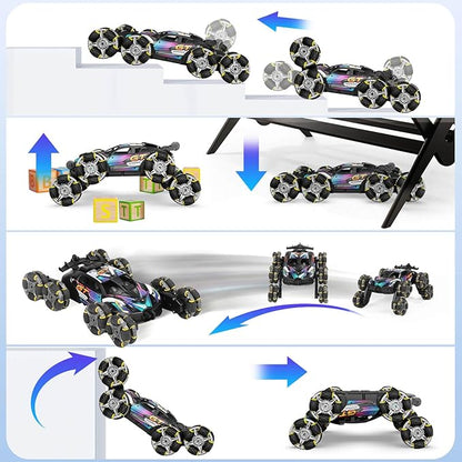 8WD Gesture Sensing RC Stunt Car, Hand Controlled Remote Control Car Toys for Ages 8-13 Boys, 2.4Ghz Transform Drift Climbing Off Road RC Cars, Kids Cool Birthday Gifts Ideas for 6 7 8 9 Year Old Boy