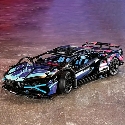 1:14 Cyberpunk sports car building blocks! 1314+ PCS precision component assembly, mechanical structure details are fully utilized, and the futuristic shape embodies the cool cyberpunk aesthetic.