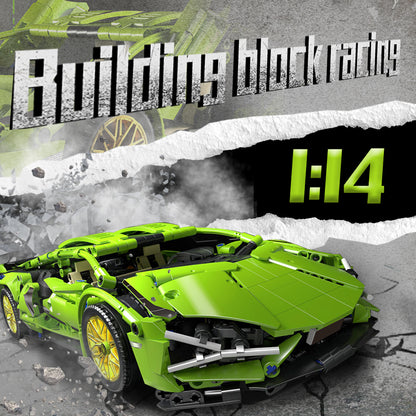 1:14 technical building block racing car, sports car model city mechanical speed vehicle super sports car, splicing is simple and easy to operate, festival gift birthday/Christmas/Halloween/Thanksgiving/New Year gift,
