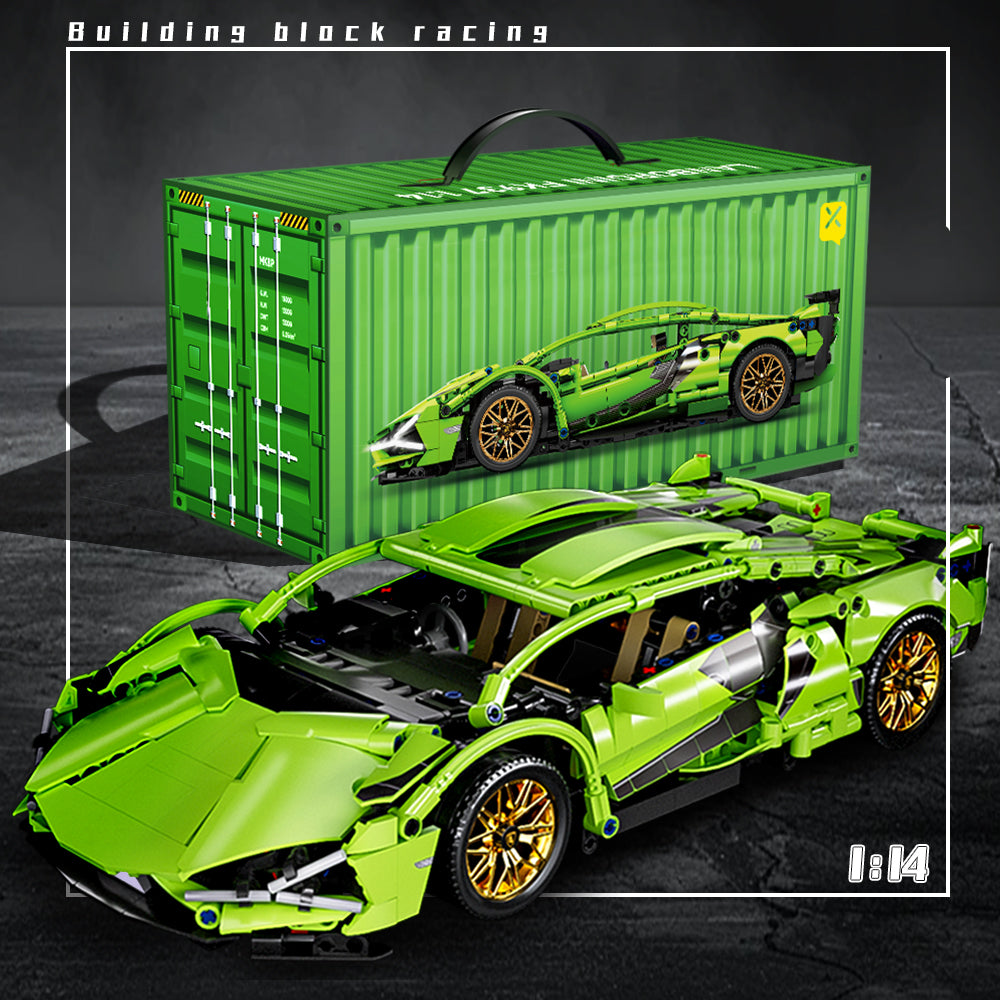 1:14 technical building block racing car, sports car model city mechanical speed vehicle super sports car, splicing is simple and easy to operate, festival gift birthday/Christmas/Halloween/Thanksgiving/New Year gift,