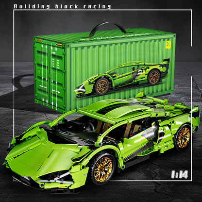 1:14 technical building block racing car, sports car model city mechanical speed vehicle super sports car, splicing is simple and easy to operate, festival gift birthday/Christmas/Halloween/Thanksgiving/New Year gift,