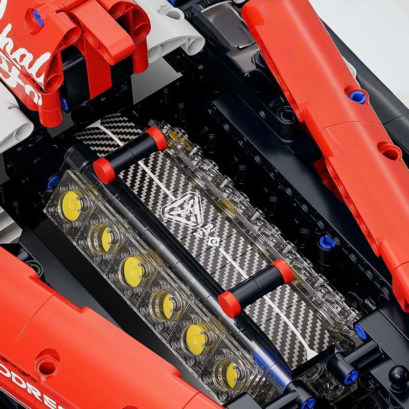 Red and white sports car building blocks toys, cool appearance, educational toys, splicing simple and good operation, festival gifts birthday, Christmas, Halloween, Thanksgiving, New Year gifts, toys for children