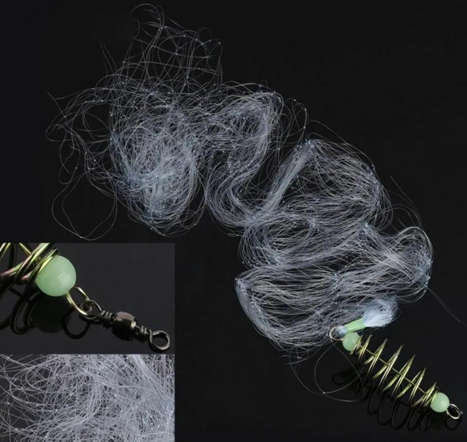 5pcs/set Copper Spring Fishing Net Trap with Luminous Beads