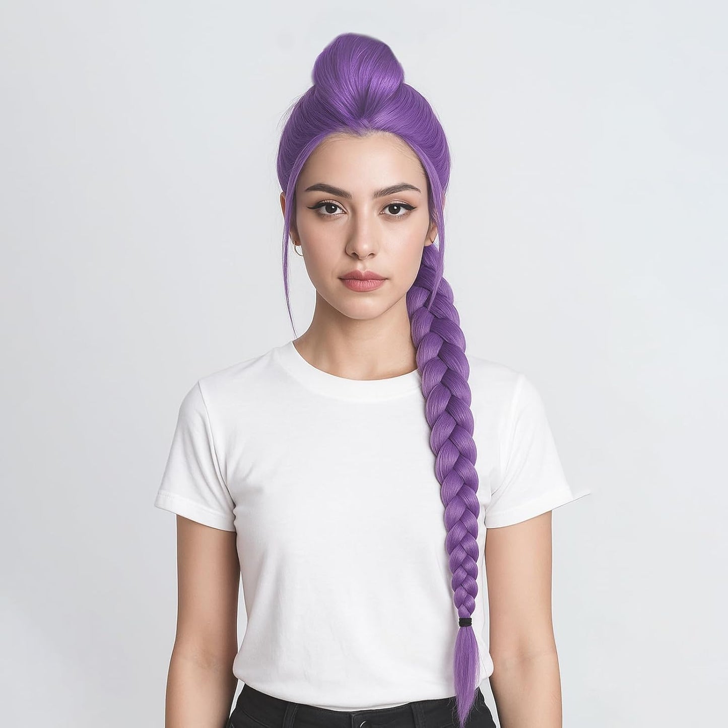 Purple Braiding Hair Extensions – Synthetic Pre-Stretched Jumbo Hair for Halloween & Cosplay
