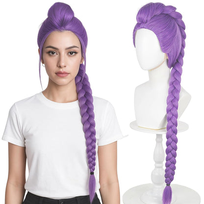 Purple Braiding Hair Extensions – Synthetic Pre-Stretched Jumbo Hair for Halloween & Cosplay