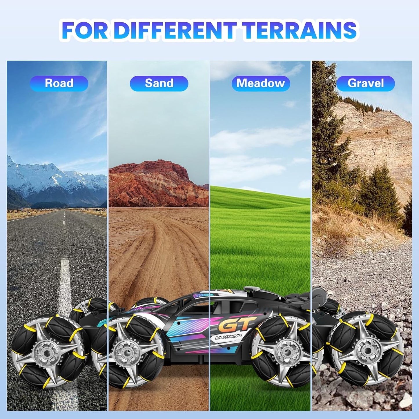 8WD Gesture Sensing RC Stunt Car, Hand Controlled Remote Control Car Toys for Ages 8-13 Boys, 2.4Ghz Transform Drift Climbing Off Road RC Cars, Kids Cool Birthday Gifts Ideas for 6 7 8 9 Year Old Boy