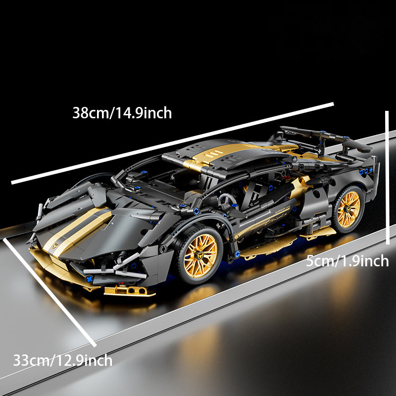 1280pcs remote control black gold building blocks assembled model, splicing simple operation, suitable as a birthday, Christmas, Halloween, Thanksgiving, New Year, party gift