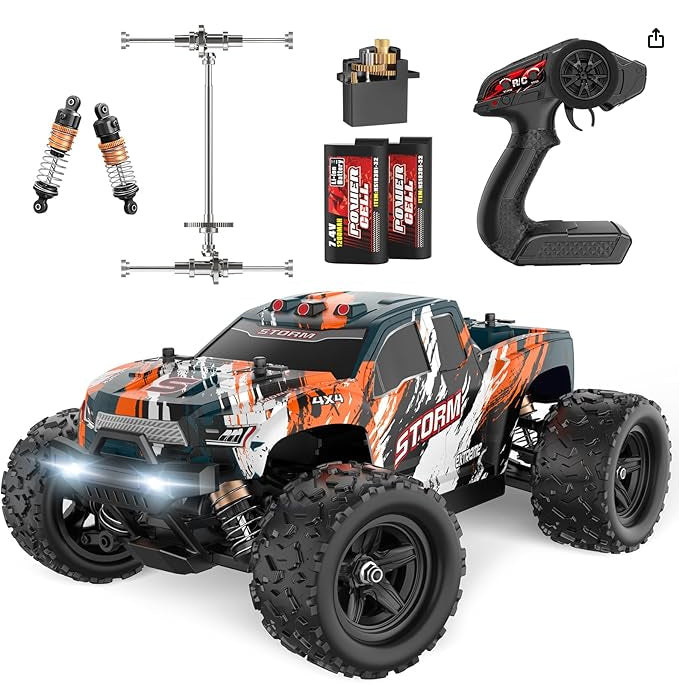 Remote Control Car, 1:18 All Terrain Fast Rc Cars 40+ KPH, 4X4 Off Road Electric Vehicle with 2.4 GHz Rc Monster Truck for Adults Kids Gifts, Waterproof Running in Wet Conditions