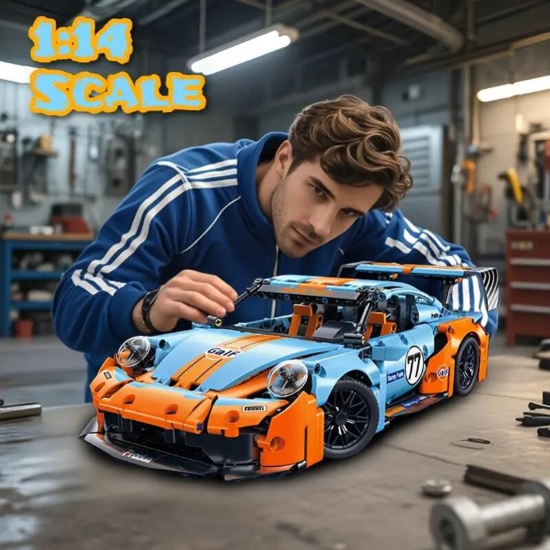 1623+ pieces of GT3 RS racing building block set, a creative DIY building toy for luxury car models, perfect for teenagers over 14 years old, the best gift for Christmas/New Year/birthday/party/Valentine's Day