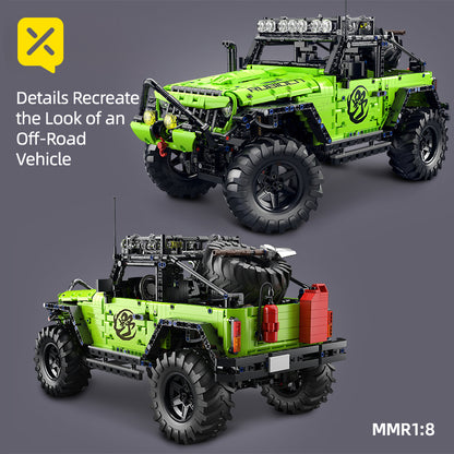 2372pcs! 1:8 large scale heavy cross-country building block car, exquisite and fun. The solid body is equipped with domineering large tires, and the details are rich and super cool. Hands-on assembly, enjoy the joy of creation, suitable for building block