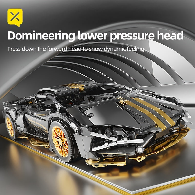 1280pcs remote control black gold building blocks assembled model, splicing simple operation, suitable as a birthday, Christmas, Halloween, Thanksgiving, New Year, party gift