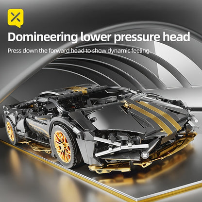 1280pcs remote control black gold building blocks assembled model, splicing simple operation, suitable as a birthday, Christmas, Halloween, Thanksgiving, New Year, party gift