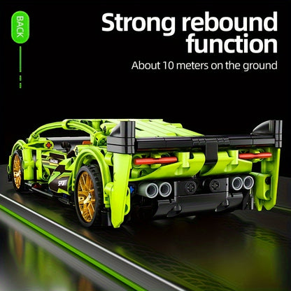 452 PCS green racing building blocks! The precision particles are easy to assemble, the rear design highlights are outstanding, and the trendy body lines are matched with flash gold wheels.