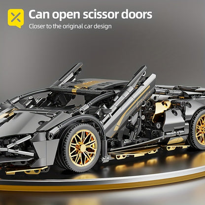 1280pcs remote control black gold building blocks assembled model, splicing simple operation, suitable as a birthday, Christmas, Halloween, Thanksgiving, New Year, party gift