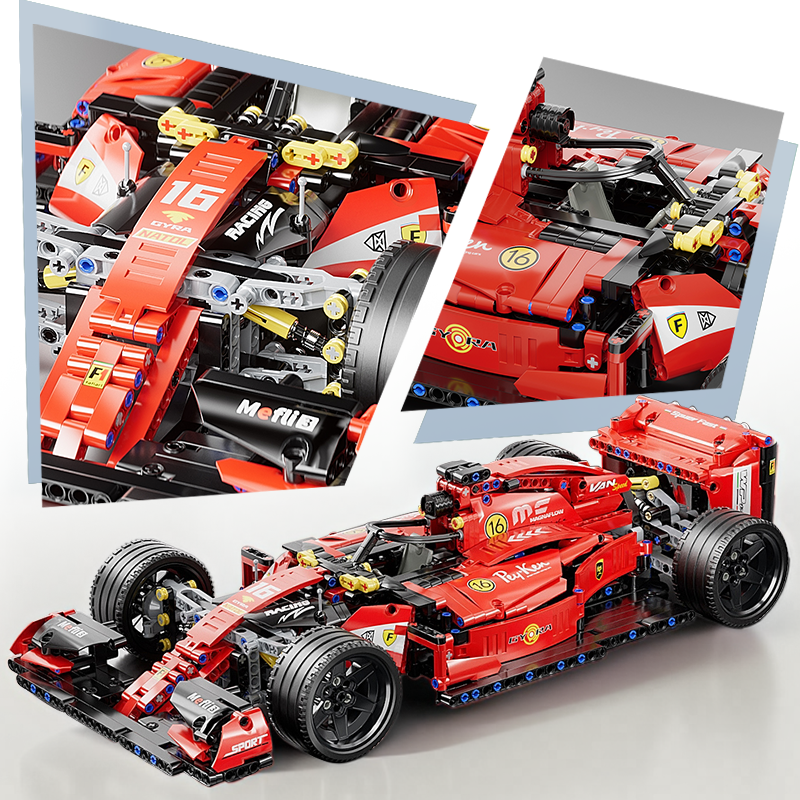 1163 pcs building block car, off-road vehicle racing car, cool black and red appearance science and technology design, splicing is simple and easy to operate, suitable for tide lovers holiday gifts