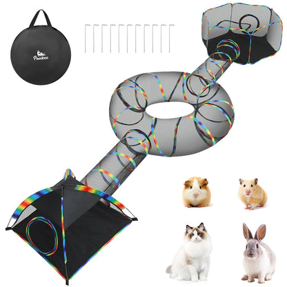 Outdoor Cat Enclosures, Patio Portable Mesh Cat Tent, Tunnel, Playhouse with Free Carry Bag