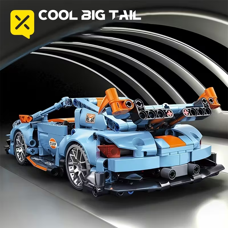 523pcs 1:18 Building Block Car, 3D Building Block Assembly Sports Car Model ABS Material Building Block Model