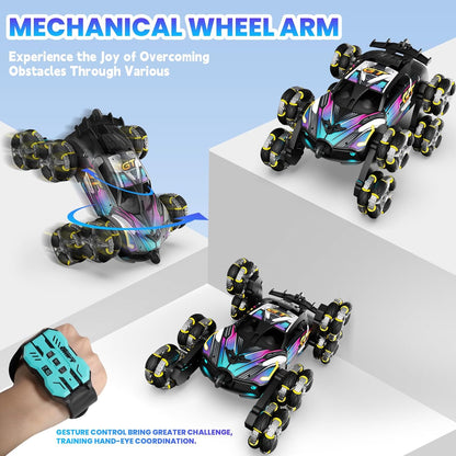 8WD Gesture Sensing RC Stunt Car, Hand Controlled Remote Control Car Toys for Ages 8-13 Boys, 2.4Ghz Transform Drift Climbing Off Road RC Cars, Kids Cool Birthday Gifts Ideas for 6 7 8 9 Year Old Boy
