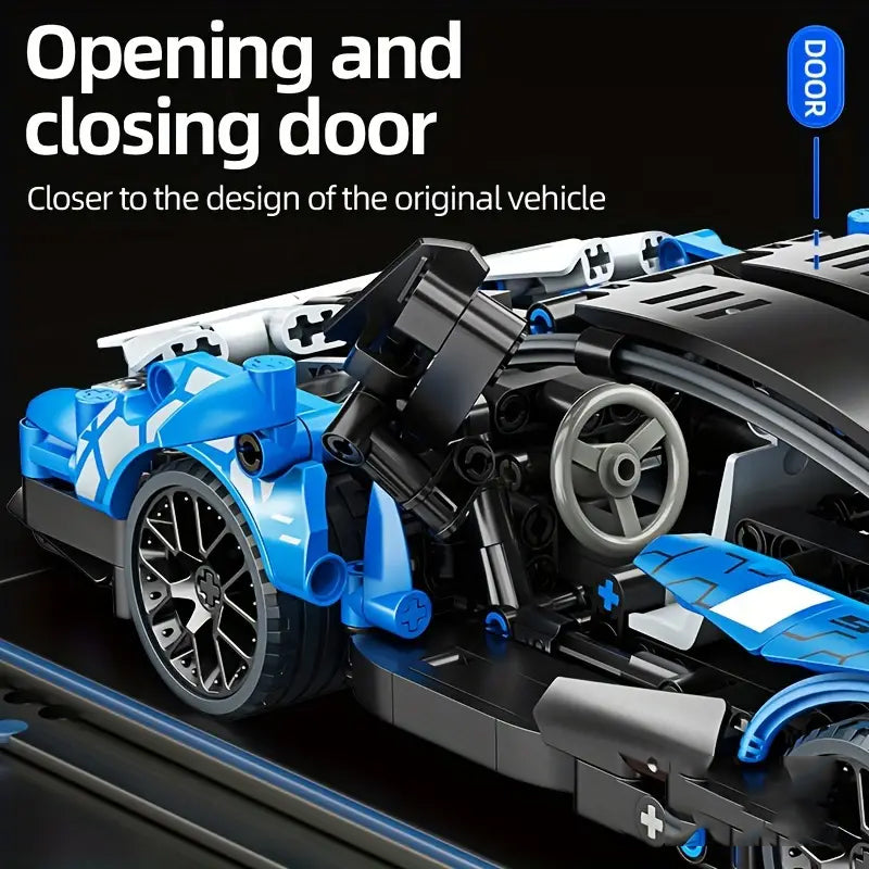 548 1:18 supercar building blocks - cool blue, full of technology, the first choice for holiday gifts