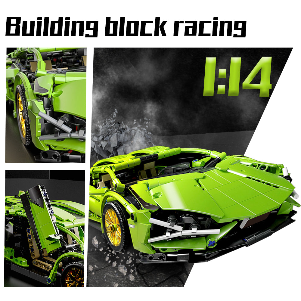 1:14 technical building block racing car, sports car model city mechanical speed vehicle super sports car, splicing is simple and easy to operate, festival gift birthday/Christmas/Halloween/Thanksgiving/New Year gift,