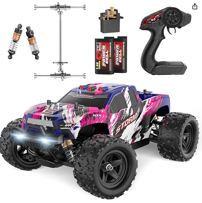 Remote Control Car, 1:18 All Terrain Fast Rc Cars 40+ KPH, 4X4 Off Road Electric Vehicle with 2.4 GHz Rc Monster Truck for Adults Kids Gifts, Waterproof Running in Wet Conditions