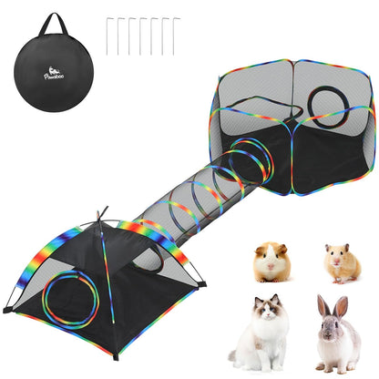 Outdoor Cat Enclosures, Patio Portable Mesh Cat Tent, Tunnel, Playhouse with Free Carry Bag