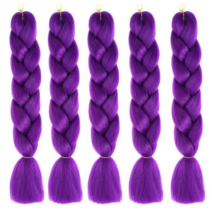 Purple Braiding Hair Extensions – Synthetic Pre-Stretched Jumbo Hair for Halloween & Cosplay