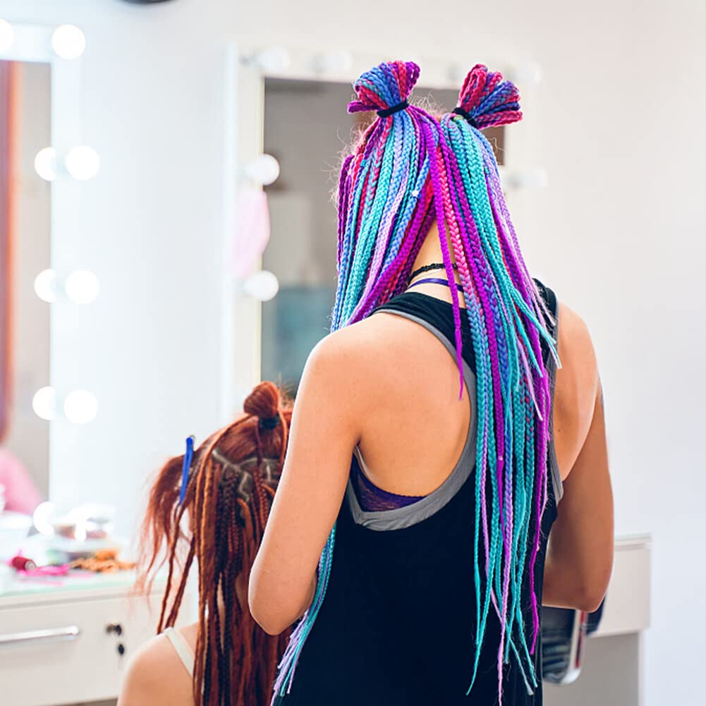 Purple Braiding Hair Extensions – Synthetic Pre-Stretched Jumbo Hair for Halloween & Cosplay